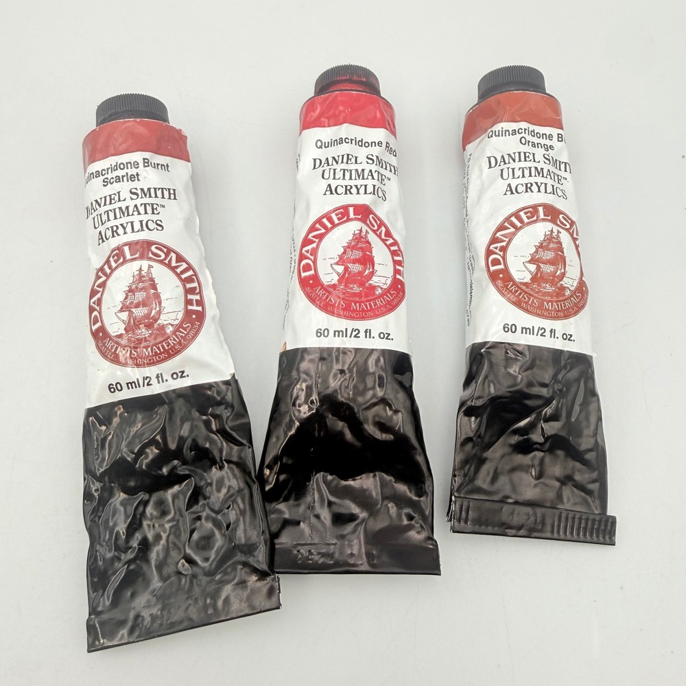 Daniel Smith Ultimate Acrylics 3 Tube Set Quinacridone Red Scarlet Orange 60ml